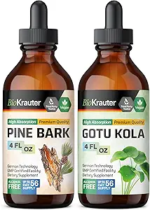 BIO KRAUTER Pine Bark Tincture 4 Fl. Oz. & Gotu Kola Tincture 4 Fl. Oz.