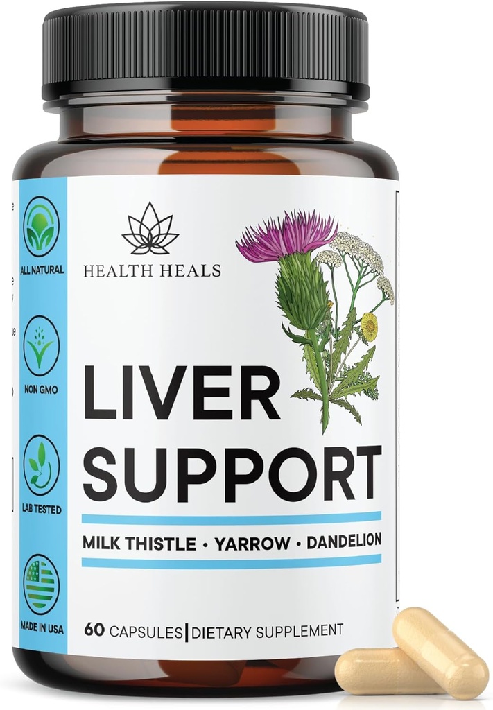 Liver Cleanse & Repair Formula - Herbal Liver Support Suplemento con Milk Thistle Dandelion Root Turmeric, Artichoke Extract for Liver Health - 60 Count