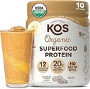 KOS Vegan Protein Powder, Chocolate Peanut Butter - Baja Carb Pea Protein Blend, USDA Organic Superfood with Vitamins & Minerals - Keto, Soy, Dairy Free - Meal Replacement for Women &amp; Men - 10 Servings