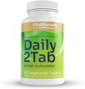 Daily2Tab - Todo lo que necesitas Fórmula Multimineral Multivitamin Plus. 26 Nutrientes esenciales para Mujeres y Hombres, 60 Tabletas
