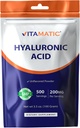 Vitamatic Hyaluronic Acid Powder 200mg - Supports Healthy Connective Tissue and Joints - Promote Youthful Healthy Skin - 100 Gram
