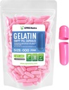 XPRS Nutra Size 000 Empty Capsules - 100 Conteo de grandes capas de gelatina vacía - Píldoras para relleno de cápsulas de suplemento DIY - Cápsulas de gel de color ajustable (Pink)