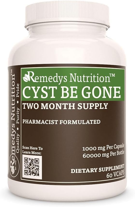 Remedy's nutrition Cyst Be Gone  1,000 mg, 60 Vegan Capsules Herbal Dietary Supplement  Two Month Supply