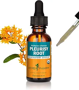 Herb Pharm Certified Organic Pleurisy Root Liquid Extract for Respiratory System Support 1 Fl Oz