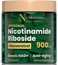 Liposomal Nicotinamide Riboside 900mg Resveratrol " Quercetin - Suplemento NAD Plus para Anti envejecimiento, energía celular " Mejorar la salud- 80 cápsulas