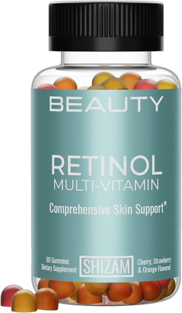 SHIZAM Retinol Vitamina A Gummies, Gummy Vitaminas para la Complejo Clara &amp; Esquía de la guanición: Anti-Aging Multi-Vitamin for Women: Collagen Booster: Pills Capsule/Capsules Suplemento/Suplementos Alt