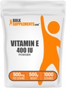BulkSupplements.com Vitamina E 400 UI Polvo - como D-Alpha Tocopherol, Vitamina E Suplementos - Gluten Gratis, 500 mg por Serving, 500g (1.1 libras) (Pack of 1)