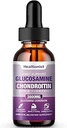 1 Pack Glucosamine Chondroitin MSM Liquid Drops, Extra Strength Joint Support Supplement for Adults Men &amp; Women, Quercetin Boswelia, Bromelain, Antioxidant Immune Support (2 Fl oz)
