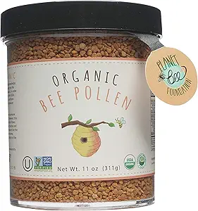 Greenbow Organic Bee Pollen - 100% USDA Certified Organic, Non-GMO, Halal, Kosher Certified, Pure &amp; Natural Bee Pollen - Superfood Packed with Proteins, Vitamins & Minerals - Gluten Free - 311g
