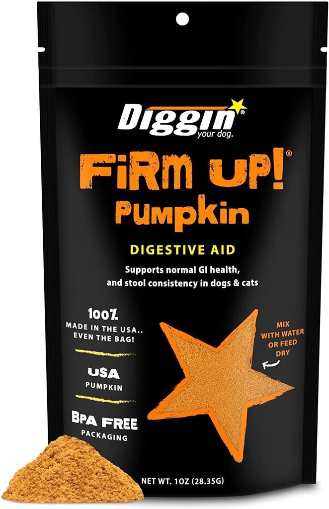 Diggin' Your Dog, Firm Up Original Pumpkin Super Dog & Cat Supplement, 1 Ounce