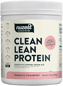 Nuzest Bethany's Pantry Digestive Support Protein - Probiotics for Digestive Health – Strawberry - Clean Lean Protein - Premium Vegan Pea Protein Powder – Plant Based - 20 Servings, 1.1 lb