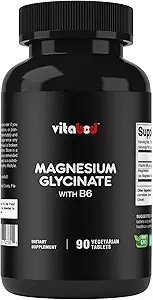 Magnesio Glycinate 1000 mg por Serving Proporcionando 300 mg de Magnesio Elemental - 90 Tabletas Vegetarianas - Forma Chelated - Apoyo al músculo, articulación y salud cardíaca*