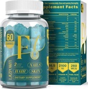 Biotin Gummies -Hair Skin and Nails Vitaminas para Hombres &amp; Mujeres, Vegan Vitamina B7, apoya el crecimiento del cabello y las uñas más fuertes,30 Day Supply - Blueberry-60 Counts