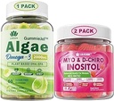 Bundle: Vegan Omega 3 Suplemento Gummies & Inositol Gummies Ideal 40:1 Ratio Myo &amp; D-Chiro Inositol