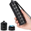Pill Organizer Caja de recambio para metales semanales resistente al agua - 7 días Contenedor de aleación de aluminio grande, caja de píldoras diarias portátiles para vitamina, medicina, suplemento, aceite de pescado