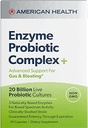 AMERICAN HEALTH Enzyme Probiotic Complex Plus, 20 billion Microorganisms - Clinically Studied Strain - Advanced Support for Gas &amp; Bloating* - Non-GMO - 30 Capsules, 30 Total Servings