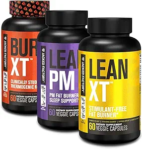 Burn-XT Thermogenic Fat Burner, Lean PM Nighttime Fat Burner &amp; Sleep Aid, Lean-XT Caffeine Free Fat Burner