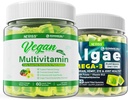 Vegan Omega 3 Gummies 1000mg con Multivitamina Vegan para Mujeres Hombres con Hierro, Vitamina B12, A, D3, K2, Algae Omega 3, Magnesio, Zinc