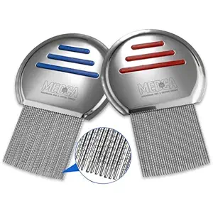 Lice Comb - (Pack of 2) Lice Combs Profesionales de Acero Inoxidable y Tratamiento de Liceo de Cabeza para Efectivamente Rid of Hair Lice and Nits, Mejores Resultados para la Infección y Reinfección en Adultos Infantiles