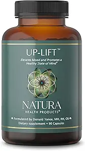 Natura Health Products Up-Lift Supplement - encouragess Positive Mood and Mental Outlook- Featuring Ashwagandha, St. John's Wart, Vitamins B6 &amp; B12, L-tryptophan, Folate, L-tyrosine (90 cápsulas)