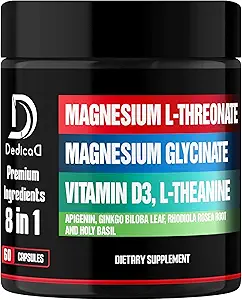 Magnesium L-Threonate Suplemento con Lions Mane & Ashwagandha Root - 1000Mg (60 Cuenta (Pack of 1) *)