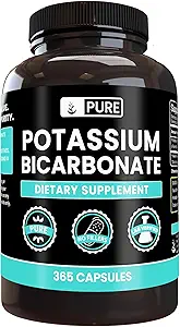 Ingredientes originales puros Bicarbonato de potasio (365 capsules) No hay magnesio o rifles de arroz, siempre puro, lab verificado
