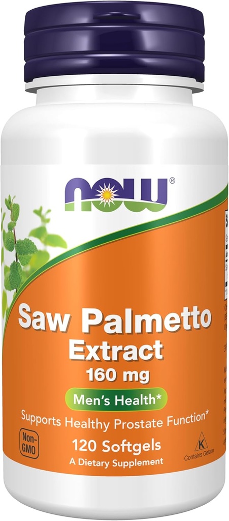 AHORA Suplementos de alimentos, Extracto Saw Palmetto (Serenoa repens) 160 mg, Salud de los hombres*, 120 Softgels