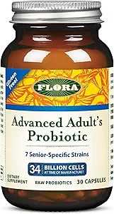 Flora - Probiótico Blend de Adulto Avanzado, Siete Estrechos Específicos Superiores, Gratuito Gluten, Probiótico crudo con 34 células de billón, 30 cápsulas