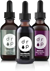 Suplementos de gotas minerales de rastro orgánico, gotas de arándano y vitamina D3+K2