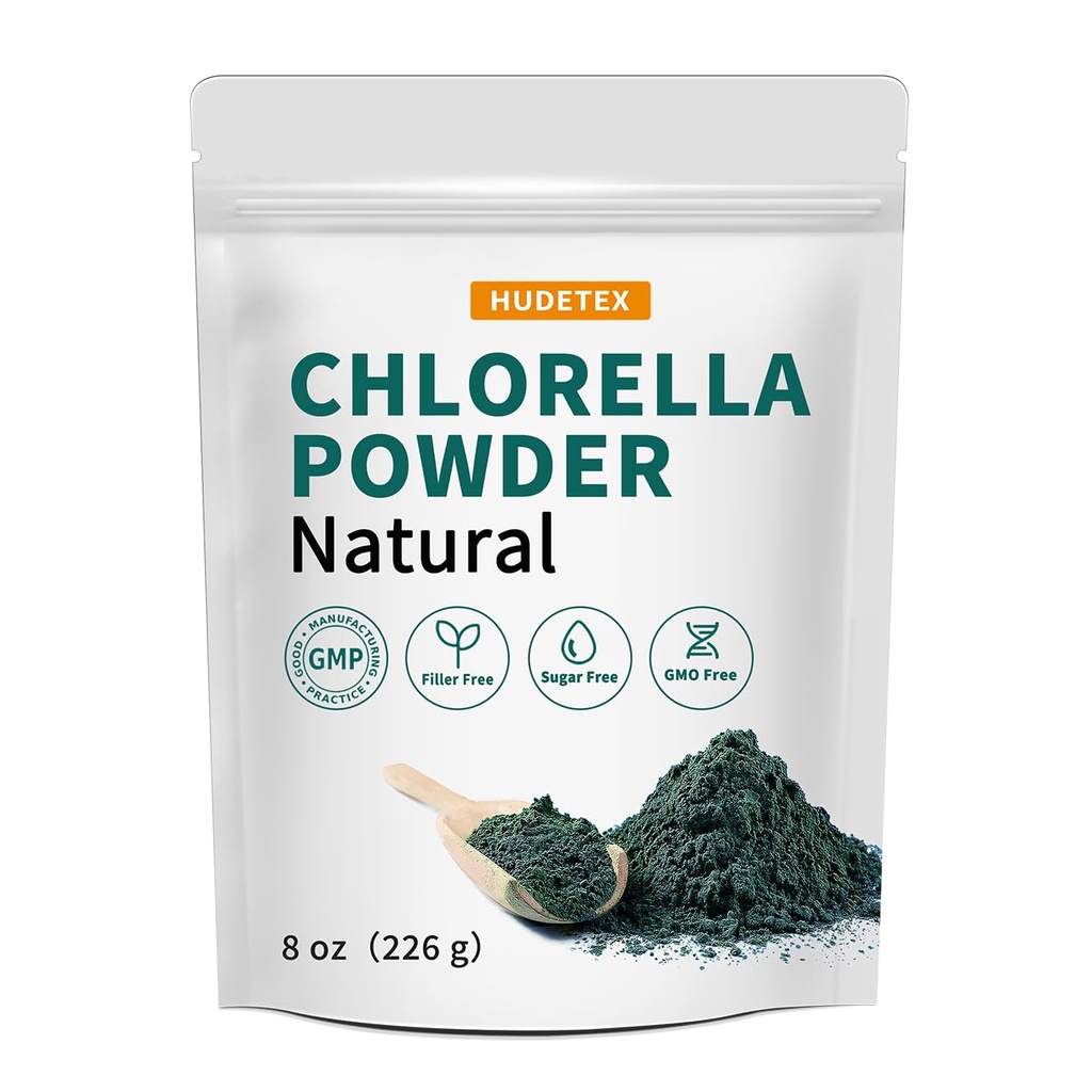 Chlorella Powder Natural- Chlorophyll Powder, Supports Immune System & Liver Function, Keep Youth, Vegan, Rich in Vegan Protein and Vitamins, 8 oz.