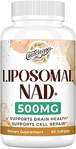 Liposomal NAD + 500 MG Suplemento, Verdadero NAD Plus Suplemento, Absorción Superior, Boost NAD+ Más Eficiente que Nicotinamide Riboside para Energía Celular, Envejecimiento Saludable, 180 Servir