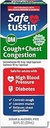 Safetussin DM Cough " Chest Congestion, 8 oz, Expectorant Mucus Relief, Cough Relief Syrup, Safe for Adults with High Blood Pressure " Diabetes