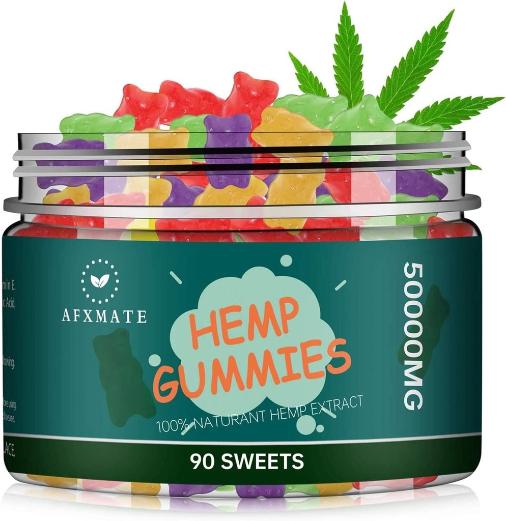 AFXMATE Hemp Gummies 50000 mg Fruit Flavored Gummy (90 Gummies)
