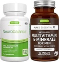 Neurobalance + Multivitamina &amp; Minerales para Hombres Bundle Vegan, Alta Absorción Zinc, Magnesio &amp; B6 Suplemento + Sujeto Multivitamina de Igennus