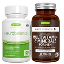 Neurobalance + Multivitamina &amp; Minerales para Hombres Bundle Vegan, Alta Absorción Zinc, Magnesio &amp; B6 Suplemento + Sujeto Multivitamina de Igennus