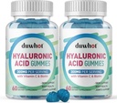 Gummies de ácido hialurónico, Suplementos de ácido hialurónico con vitamina C & Biotina 5000mcg para la piel, el cabello, salud de uñas, suplementos conjuntos para hombres de mujeres, bajo azúcar, vegano, no GMO, 60 condes