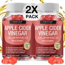Toplux Apple Cider Vinegar Gummies - 1000mg ACV con B12, Beet Root, Pomegranate for Immune System, Detox &amp; Cleanse, Gummy Alternative to Apple Cider Vinegar Capsules, para Hombre Mujer 2X Pack