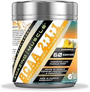 Increíble Musculo BCAA 2:1 Aminoácidos de Cadena Suplementario TENIDO 6000 Mg Por Serving ANTE Pineapple Flavor ANTE 60 Servings
