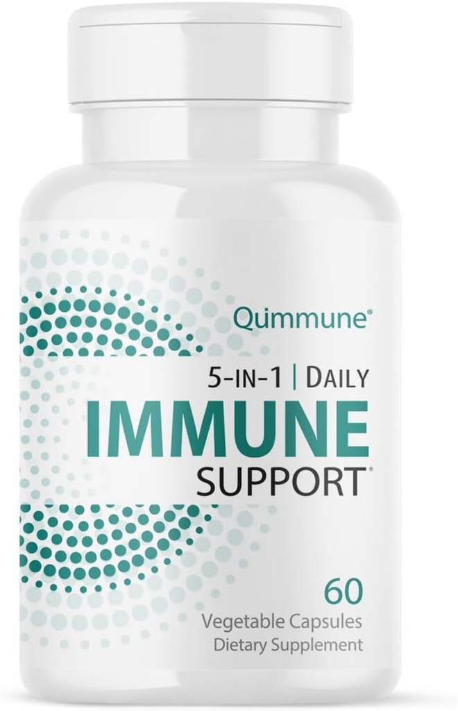 5-in-1 Immune Advanced Support with Quercetin Phytosome, Zinc, Vitamina C, D3, K2 - Suplemento de inmunidad y alergia con Quercetina Activada - 60 Veg Caps