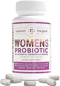 Probiotics for Women - Supports Digestive & Vaginal Health with D3, Prebiotics & Cranberry - Defends Against UTI & Yeast - 15x More Effective Than Regular Capsules (60 Count)