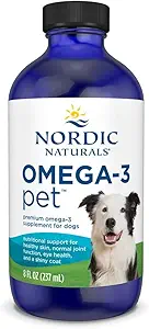 Naturales nórdicos Omega-3 Pet, Desarrollado - 8 oz - 1380 mg Omega-3 Por Teaspoon - Aceite de pescado para perros medianos a grandes con EPA &amp; DHA - Promueve Corazón, Piel, Carne, &amp; Salud Inmunitaria