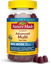 Nature Made Advanced Multivitamin Gummies for him with Magnesium Citrate, Calcium &amp; All 8 B Vitaminas, Multivitamin for Men, 90 Gummies, 30 Day Supply