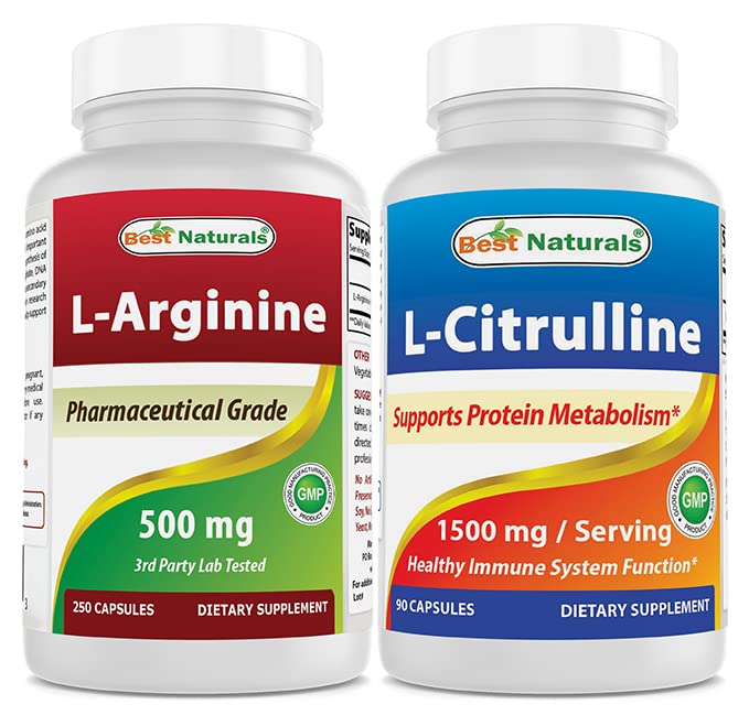 Best Naturals L-Arginine 500mg & L-Citrulline 1500mg