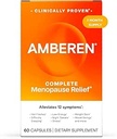 Suplemento de la menopausia ámbar para mujeres, 60 cápsulas, clínicamente probadas, ayuda a apoyar el equilibrio hormonal, ayuda a aliviar 12 síntomas de la menopausia: Flashes calientes, sudaderas nocturnas, mudas y más