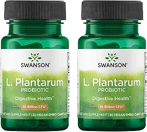 Swanson L. Plantarum - Suplemento Digestivo Promoción Gastrointestinal Balance & Bowel Regularidad - Fórmula natural para ayudar a reducir el rubor - (30 cápsulas vegetales) 2 Pack