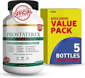ProstateRex Max Extra Strength Prostate Health Support Supplement, Saw Palmetto, Vegan, Non-GMO, Gluten-Free – 300 cápsulas (5)