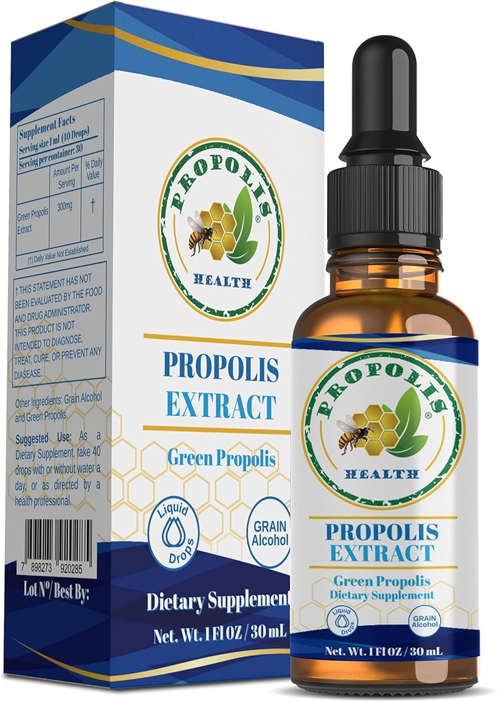 Propolis Health - Bee Propolis Extract - Brazilian Bee Propolis - 30 Days Supply - Propolis Liquid Supplement - Propolis Drops