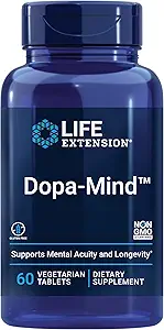 Extensión de vida Dopa-MindTM, Dopamine Support Supplement, Supports Cognitive Performance, Healthy Dopamine Production, Gluten-Free, Non-GMO, Vegetarian, 60 Tablets