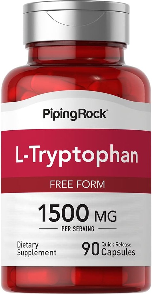 Piping Rock L-Tryptophan 1500 mg  90 Capsules ← Formulario gratuito ← Non-GMO, Gluten Free Supplement