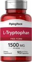 Piping Rock L-Tryptophan 1500 mg | 90 Capsules | Free Form | Non-GMO, Gluten Free Supplement